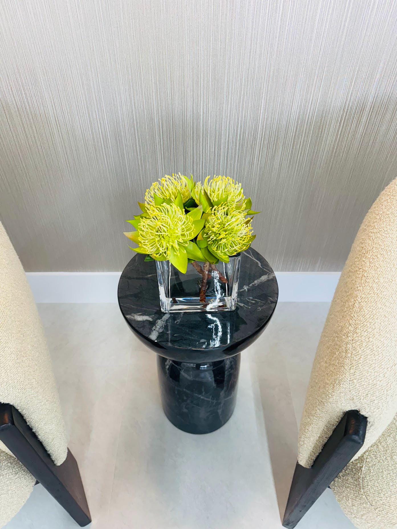 PROTEA IN SQUARE GLASS VASE