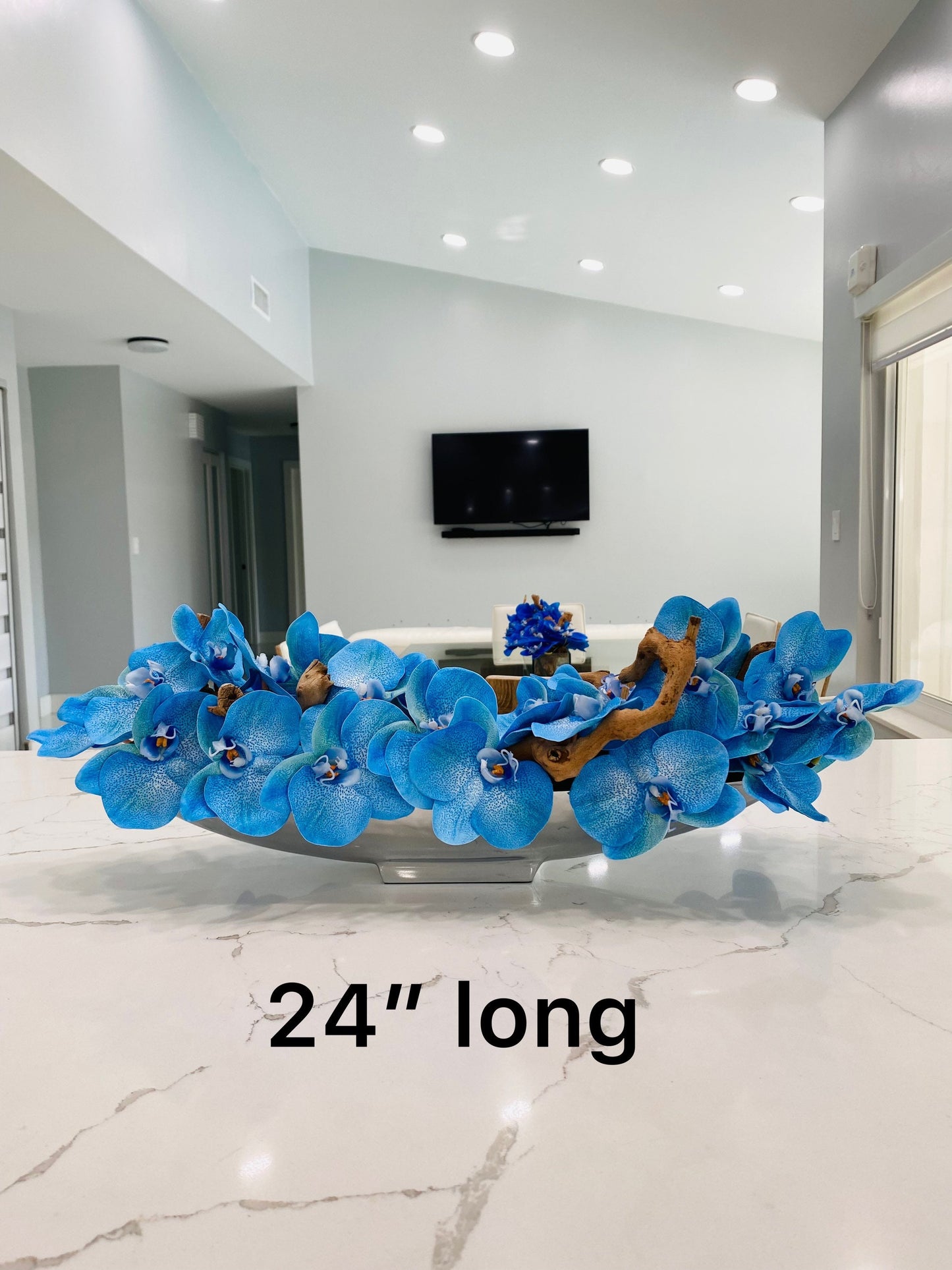 BOAT VASE CENTERPIECE WITH ORCHID