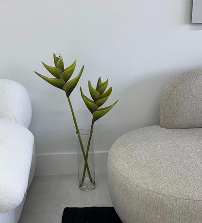 SILK HELICONIA IN GLASS VASE