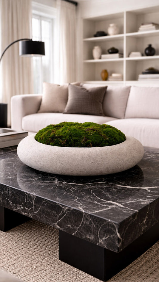 CERAMIC BOWL WITH MOSS