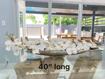BOAT VASE CENTERPIECE WITH ORCHID