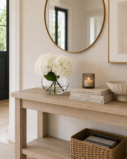 ELEGANT WHITE HYDRANGEA ARRANGEMENT