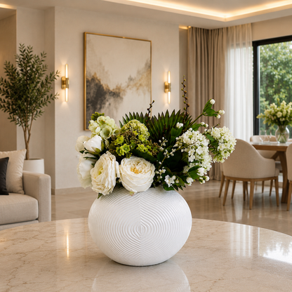ELEGANT GREEN & WHITE FLORAL ARRANGEMENT