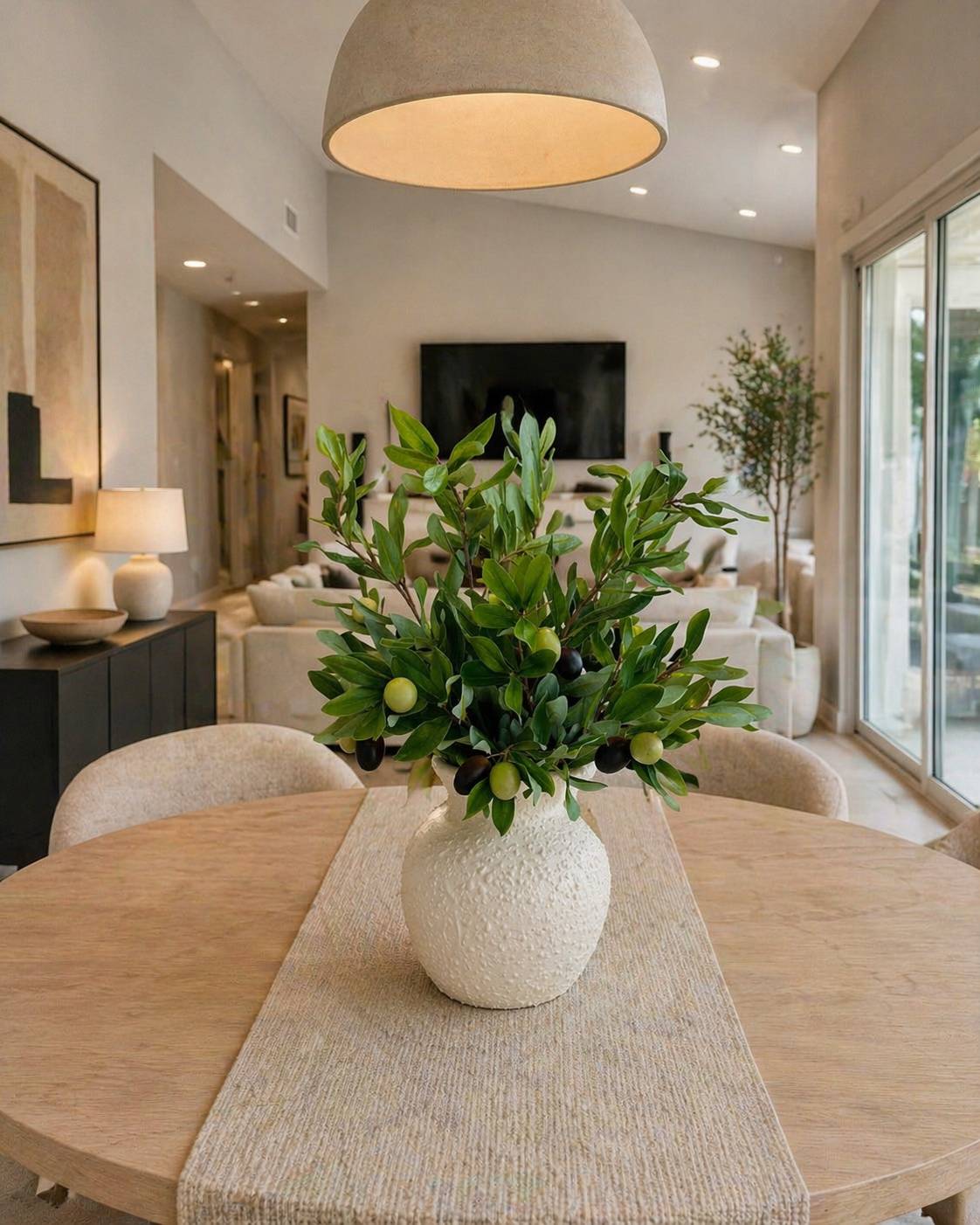 CERAMIC VASE WITH OLIVE BRANCHES