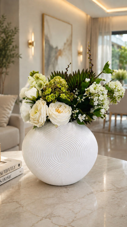 ELEGANT GREEN & WHITE FLORAL ARRANGEMENT
