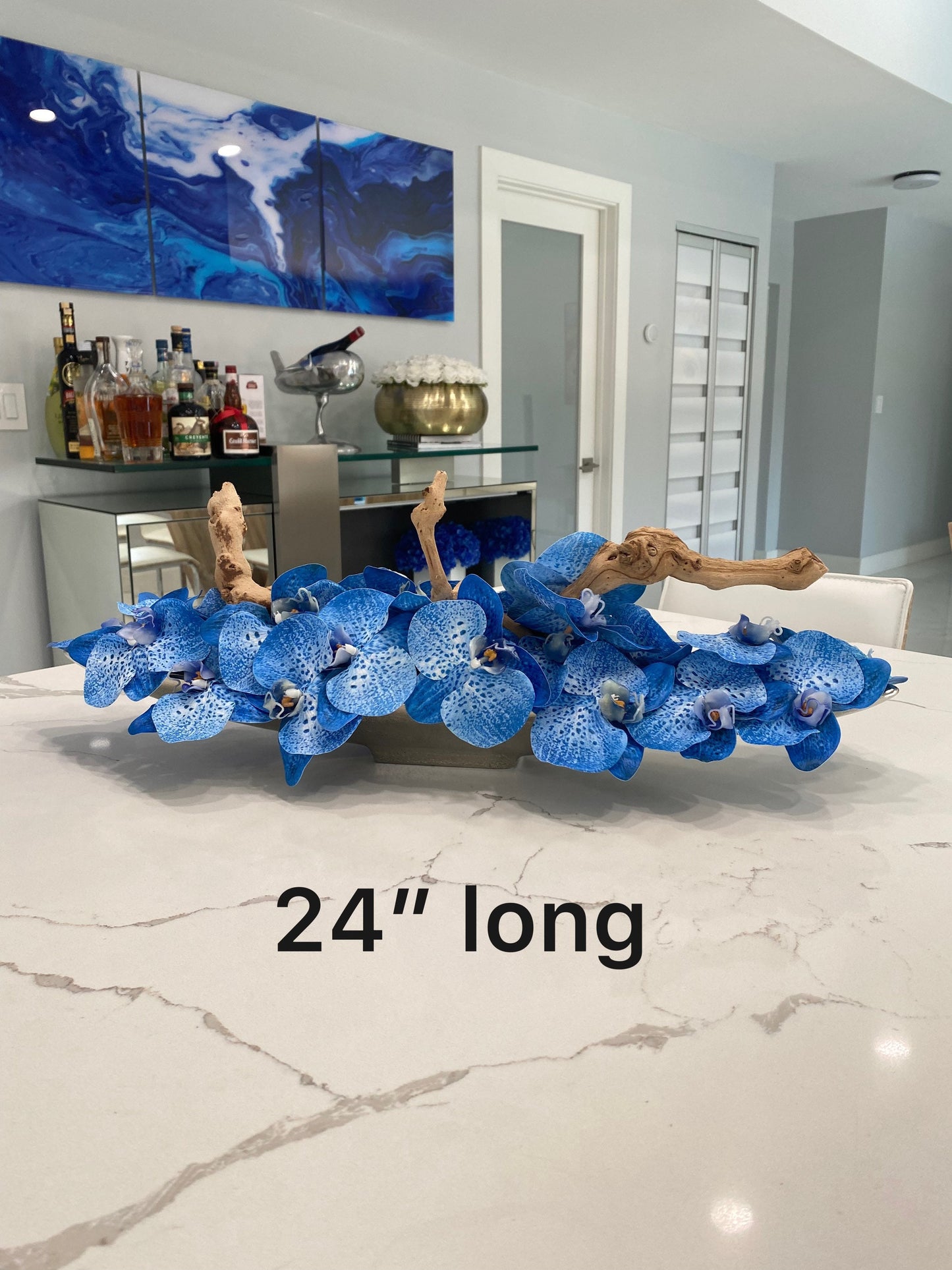 BOAT VASE CENTERPIECE WITH ORCHID