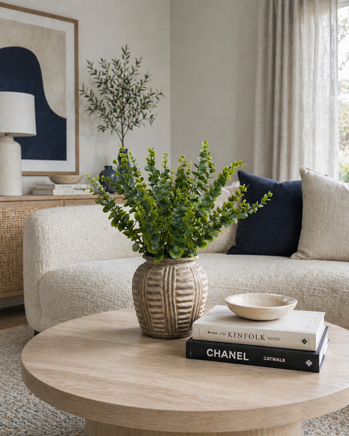 EUCALYPTUS LEAF IN CERAMIC VASE