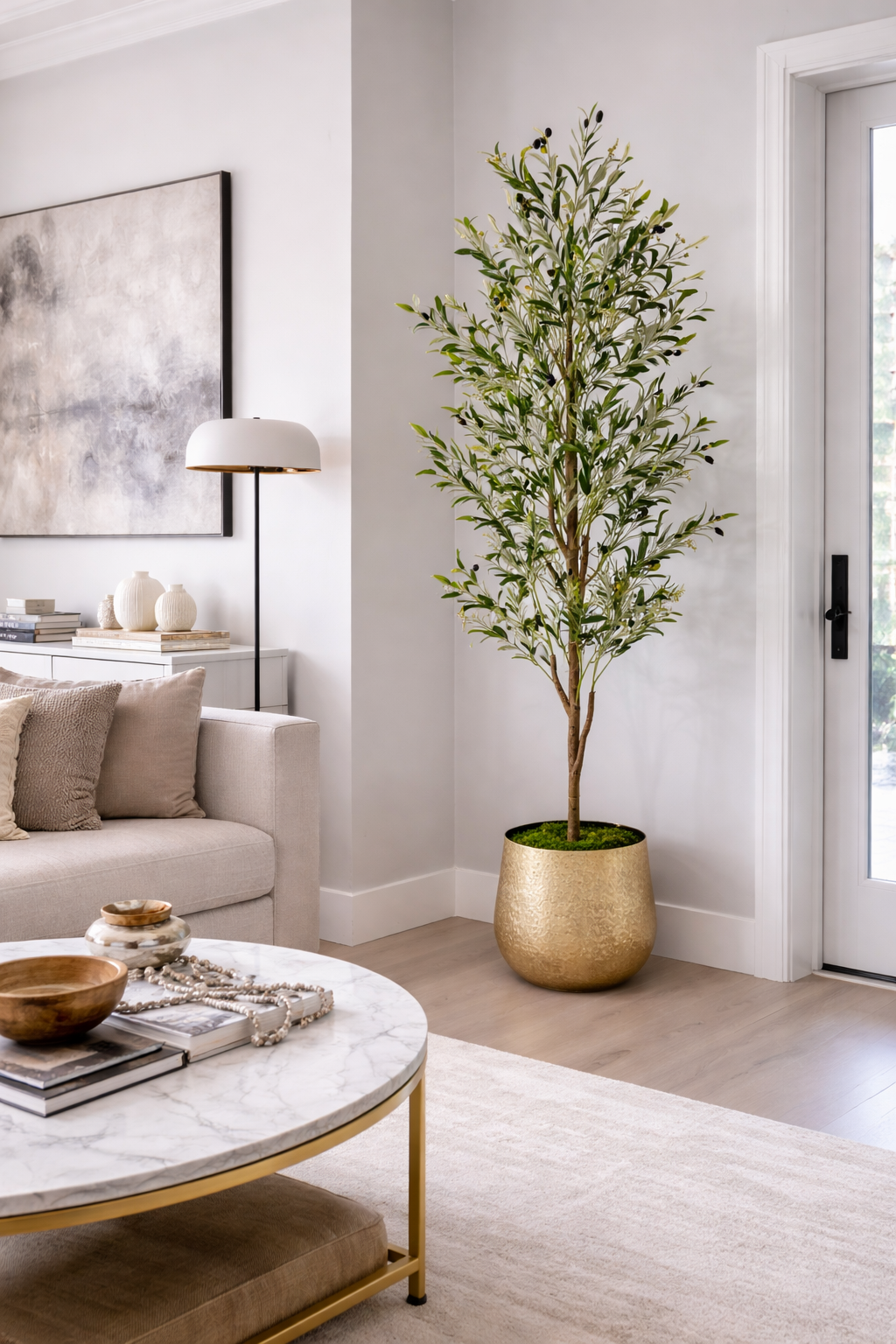 OLIVE TREE 6' IN GOLD VASE