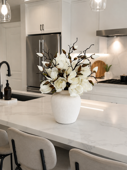 CERAMIC VASE WITH MAGNOLIAS