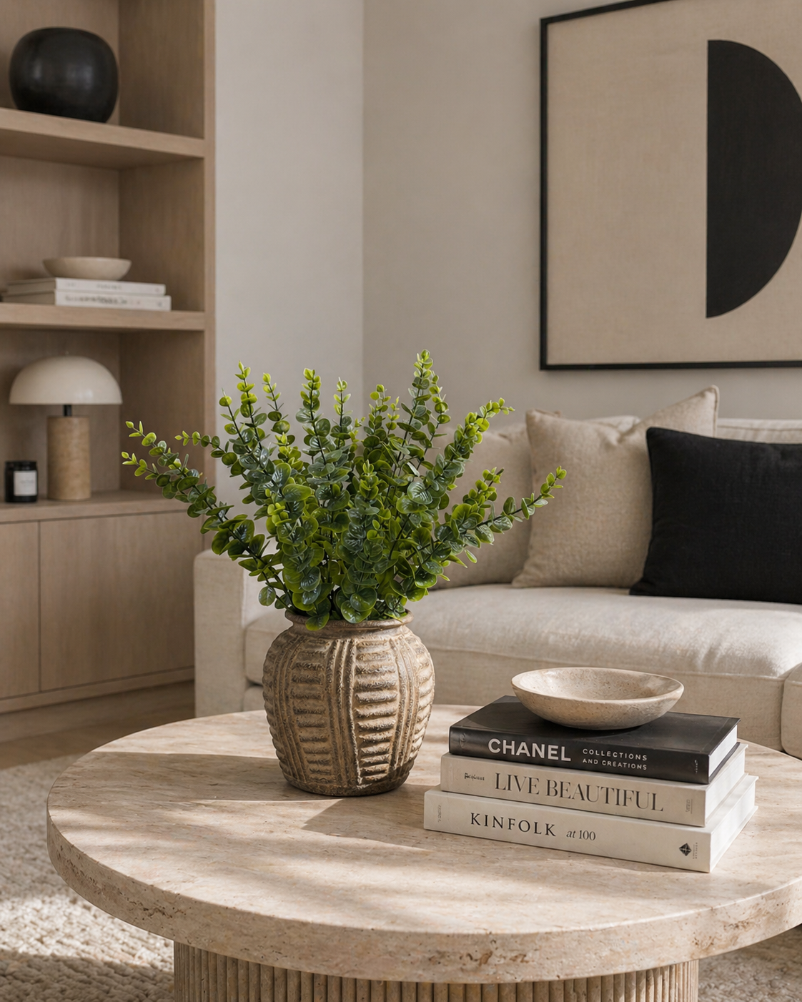 EUCALYPTUS LEAF IN CERAMIC VASE