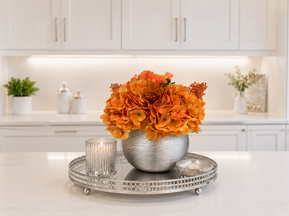 RADIANCE HYDRANGEAS IN SILVER VASE