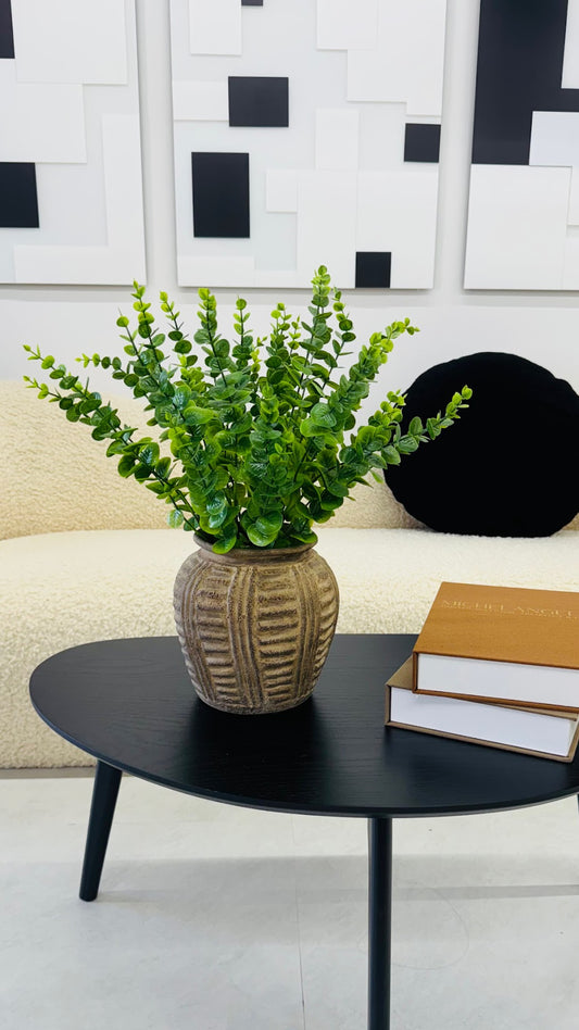 EUCALYPTUS LEAF IN CERAMIC VASE