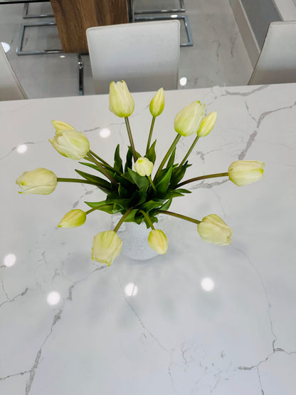 CERAMIC VASE WITH TULIPS