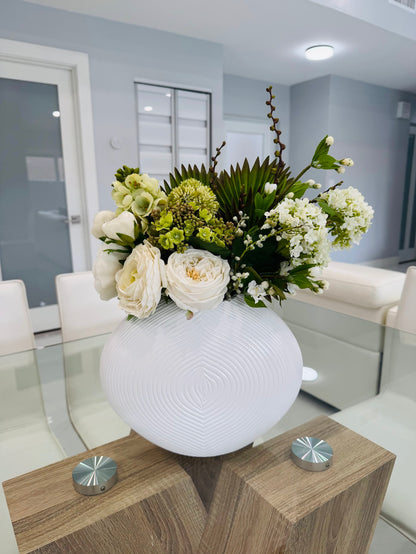 ELEGANT GREEN & WHITE FLORAL ARRANGEMENT