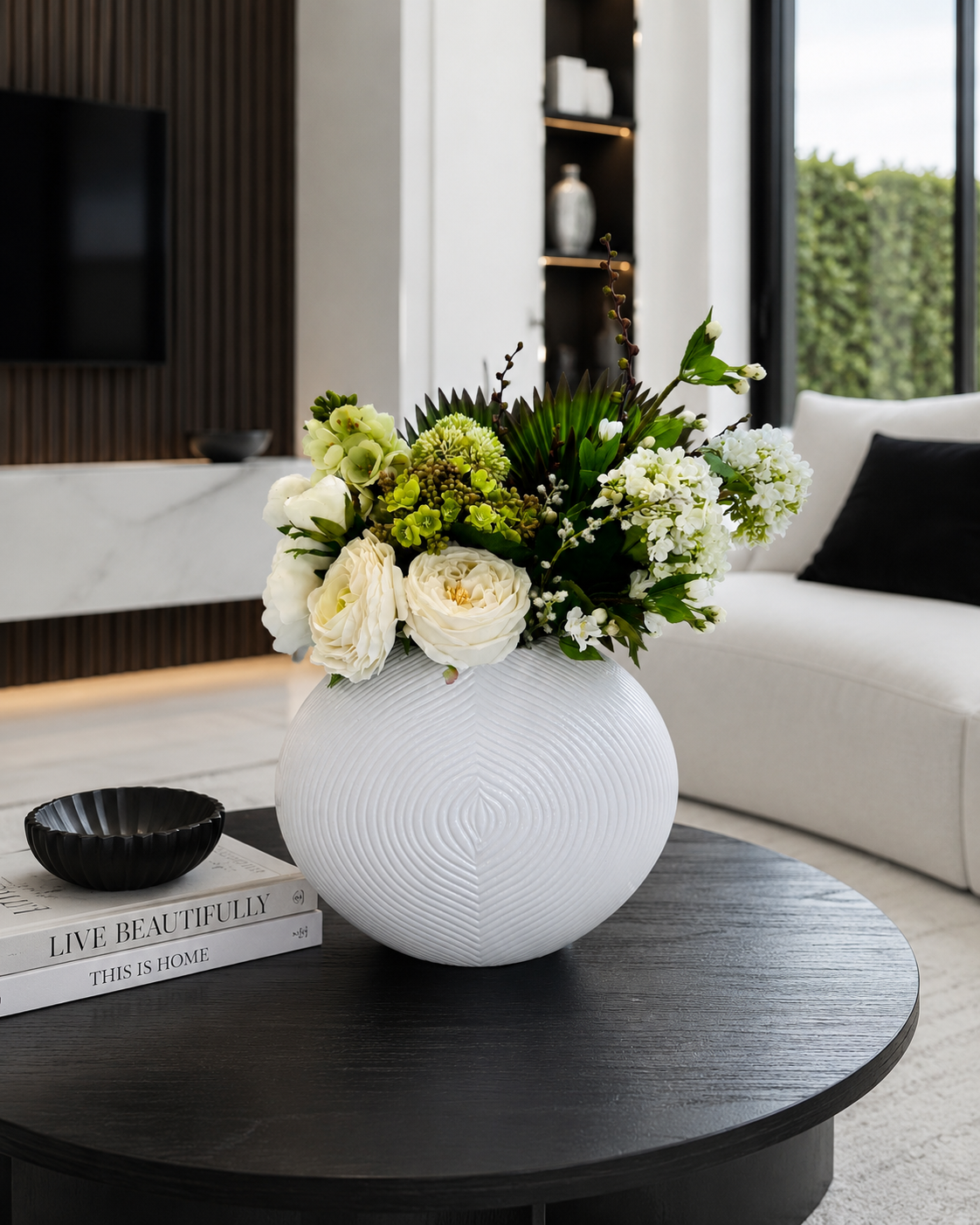ELEGANT GREEN & WHITE FLORAL ARRANGEMENT