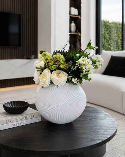 ELEGANT GREEN & WHITE FLORAL ARRANGEMENT