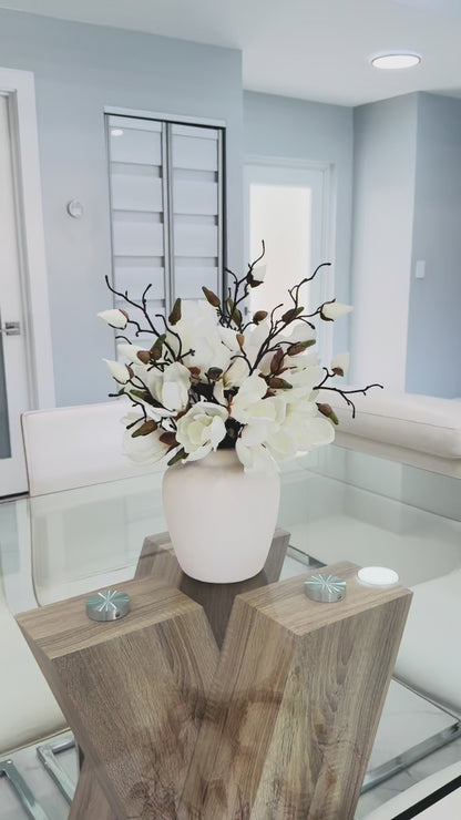 CERAMIC VASE WITH MAGNOLIAS